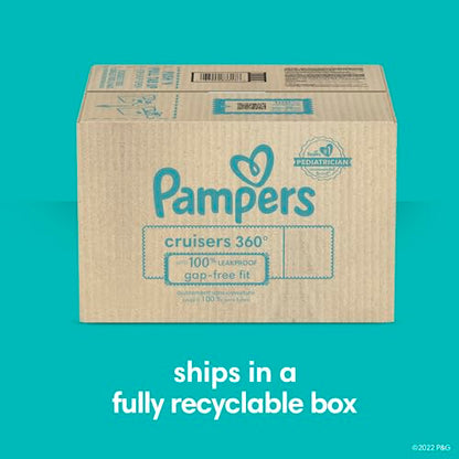 Pampers Cruisers 360 Diapers - Size 5, One Month Supply (128 Count), Pull-On Disposable Baby Diapers, Gap-Free Fit