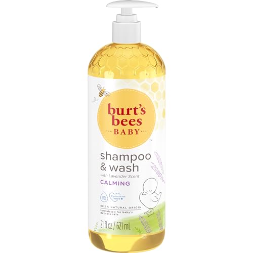 Burt's Bees Baby Shampoo and Wash, Original, Tear Free, Pediatrician Tested, 98.7% Natural Origin, 21 Fluid Ounces