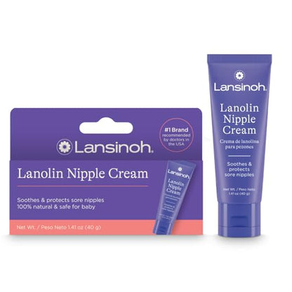 Lansinoh Lanolin Nipple Cream, Safe Nipple Balm for Baby and Mom, Breastfeeding Essentials, 1.41 Ounces