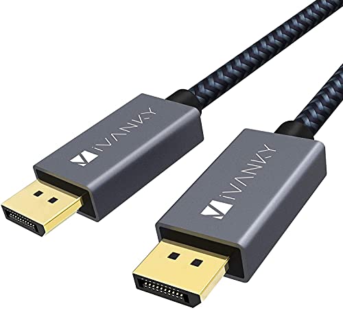 IVANKY VESA Certified DisplayPort Cable, 6.6ft DP Cable 1.2,[4K@60Hz, 2K@165Hz, 2K@144Hz], Gold-Plated Braided High Speed Display Port Cable 144Hz, for Gaming Monitor, Graphics Card, TV, PC, Laptop