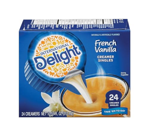 International Delight Coffee Creamer Singles, Sweet & Creamy, Shelf Stable Flavored Creamer, 24 Ct, 16 FL Oz, Pre-Portioned Creamers