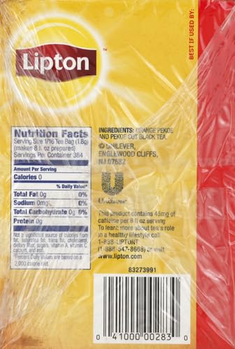 Lipton Unsweetened Iced Tea Bags, Family Size Tea Bags, 144 Total Tea Bags (24ct - Pack of 6)