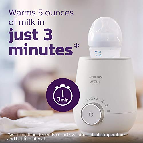 Philips Avent Premium Fast Bottle Warmer, with Smart Temperature Control, Water Bath Technology, Automatic Shut-off, Model SCF358