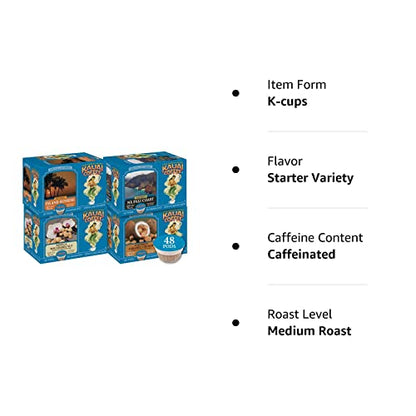 Kauai Coffee Na Pali Coast Dark Roast - Compatible with Keurig Pods K-Cup Brewers (1 Pack of 12 Single-Serve Cups)