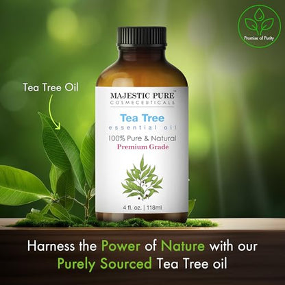 MAJESTIC PURE Basil Essential Oil, Premium Grade, Pure and Natural Premium Quality Oil, 4 Fl Oz