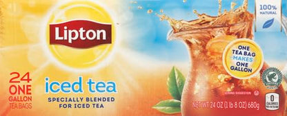 Lipton Unsweetened Iced Tea Bags, Family Size Tea Bags, 144 Total Tea Bags (24ct - Pack of 6)