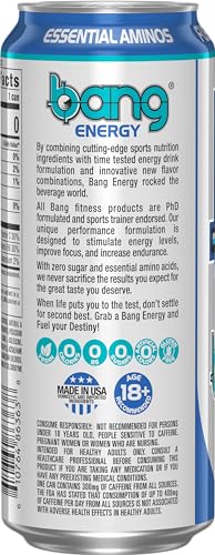 Bang Energy Bangster Berry, Sugar-Free Energy Drink, 16-Ounce (Pack of 12)