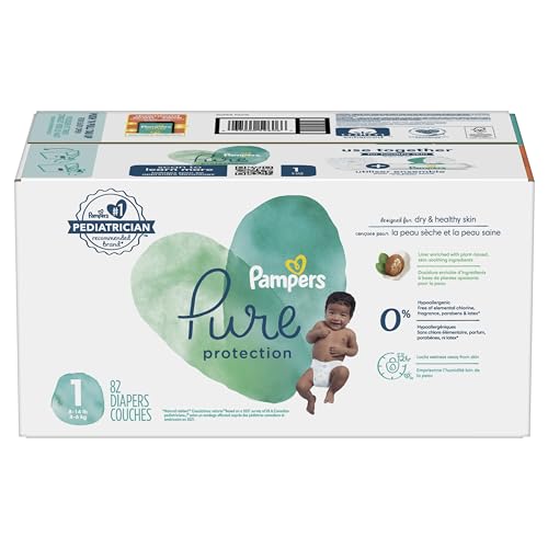 Pampers Pure Protection Diapers - Size 5, One Month Supply (132 Count), Hypoallergenic Premium Disposable Baby Diapers (Packaging May Vary)