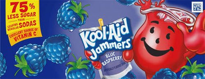 Kool-Aid Jammers Blue Raspberry Flavored Kids 0% Juice Drink (10 ct Box, 6 fl oz Pouches)