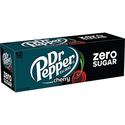 Dr Pepper Zero Strawberries and Cream Soda, 12 fl oz cans, 12 Pack