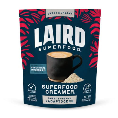 Laird Superfood Non-Dairy Superfood Creamer - Coconut Powder Coffee Creamer - Sweet & Creamy - Gluten Free, Non-GMO, Vegan - 16 oz. Bag, Pack of 1