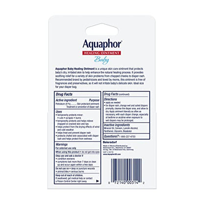 Aquaphor Baby Healing Ointment To-Go Pack - Advanced Therapy for Chapped Cheeks and Diaper Rash -2 Count(Pack of 1)