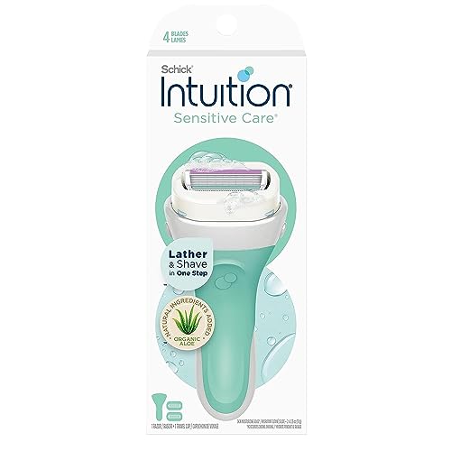 Schick Intuition Razors for Women with Sensitive Skin | 1 Razor & 2 Intuition Razor Blades Refill with Organic Aloe