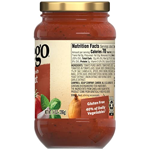 Prego Chunky Tomato with Garlic and Onion Pasta Sauce, 24 Oz Jar