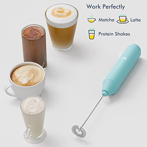 Powerful Milk Frother Handheld Foam Maker, Mini Whisk Drink Mixer for Coffee, Cappuccino, Latte, Matcha, Hot Chocolate, No Stand, Galaxy