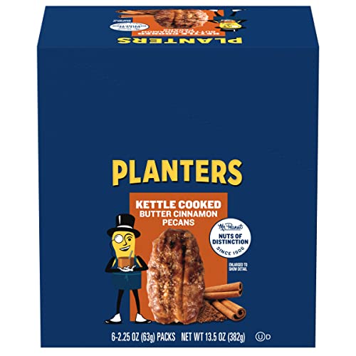 PLANTERS Roasted Pecan Nuts, Party Snacks, Plant-Based Protein, Nuts for Baking, Quick Snack for Adults, After School Snack, Roasted Pecans, Flavored with Sea Salt, Kosher, 7.25oz Canister