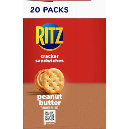 RITZ Peanut Butter Sandwich Crackers, 48 Snack Packs (6 Boxes, 6 Crackers Per Pack)