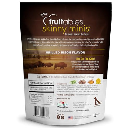 Fruitables Skinny Mini Dog Treats – Healthy Treats for Dogs – Low Calorie Training Treats – Free of Wheat, Corn and Soy – Apple Bacon – 5 Ounces