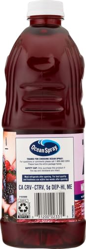 Ocean Spray® ZERO Sugar Cranberry Juice Drink, Cranberry Juice Drink Sweetened with Stevia, 64 Fl Oz Bottle