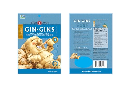 GIN GINS Original Ginger Chews by The Ginger People – Anti-Nausea and Digestion Aid, Individually Wrapped Healthy Candy – Original Flavor, 3 Oz Bag (Pack of 1)