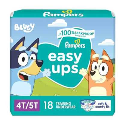 Pampers Easy Ups Boys & Girls Bluey Potty Training Pants - Size 3T-4T, One Month Supply (124 Count), Training Underwear (Packaging May Vary)