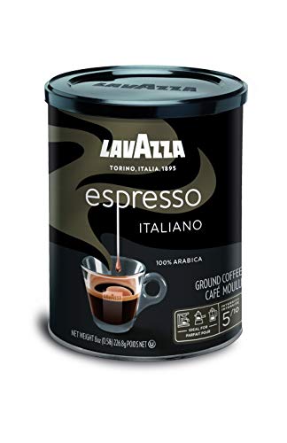 Lavazza Espresso Ground Coffee Blend, Medium Roast, 8-Oz Cans, Pack of 4 (Packaging May Vary) Premium Blend, Value Pack, Non-GMO, 100% Arabica, Rich-bodied