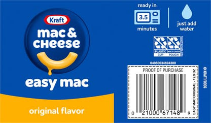 Kraft Easy Mac Original Macaroni & Cheese Microwavable Dinner (6 ct Packets)