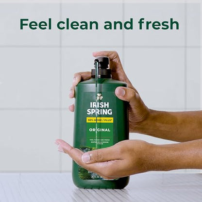 Irish Spring 5 in 1 Body Wash for Men, Men's Body Wash, Smell Fresh and Clean for 24 Hours, Conditions and Cleans Body, Face, and Hair, Made with Biodegradable Ingredients, 30 Oz Pump