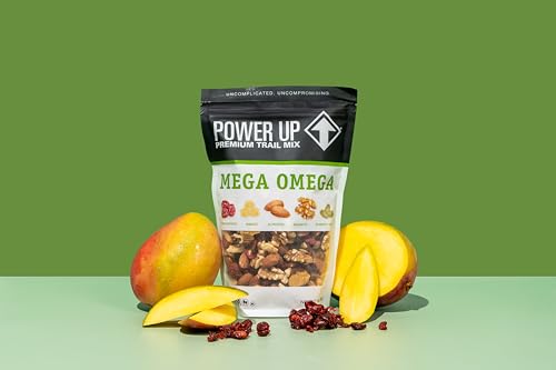 Power Up Trail Mix, Mega Omega Trail Mix, Non-GMO, Vegan, Gluten Free, No Artificial Ingredients, Gourmet Nut, 14 Ounce Bag