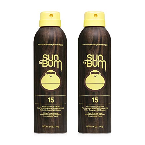 Sun Bum Original SPF 15 Sunscreen Spray |Vegan and Hawaii 104 Reef Act Compliant (Octinoxate & Oxybenzone Free) Broad Spectrum Moisturizing UVA/UVB Sunscreen with Vitamin E | 6 oz