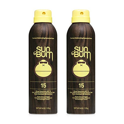 Sun Bum Original SPF 15 Sunscreen Spray |Vegan and Hawaii 104 Reef Act Compliant (Octinoxate & Oxybenzone Free) Broad Spectrum Moisturizing UVA/UVB Sunscreen with Vitamin E | 6 oz