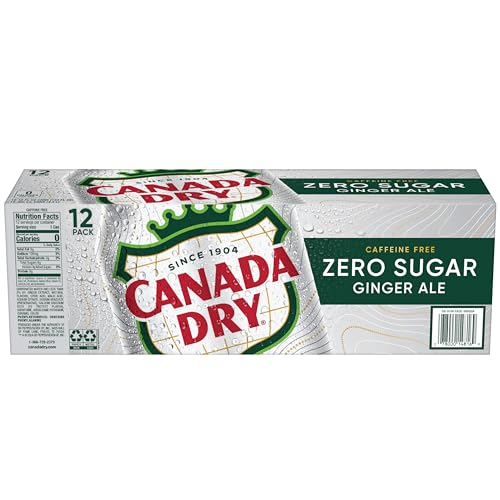 Canada Dry Zero Sugar Ginger Ale Soda, 12 fl oz cans (Pack of 12)