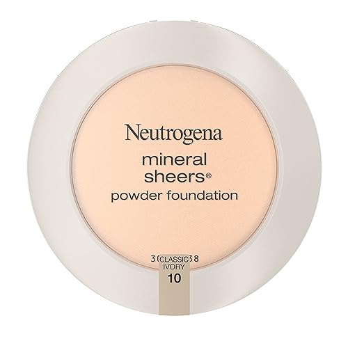 Neutrogena Mineral Sheers Compact Powder Foundation, Lightweight & Oil-Free Mineral Foundation, Fragrance-Free, Nude 40,.34 oz