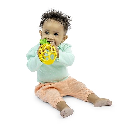 Bright Starts Oball Easy Grasp Classic Ball BPA-Free Infant Toy in Red, Yellow, Green, Blue, Age Newborn and up, 4 Inches