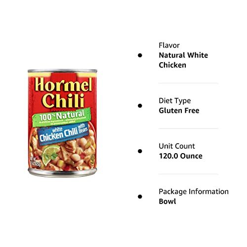 HORMEL Chili Chunky Beef Chili with Beans, No Artificial Ingredients, 15 Oz