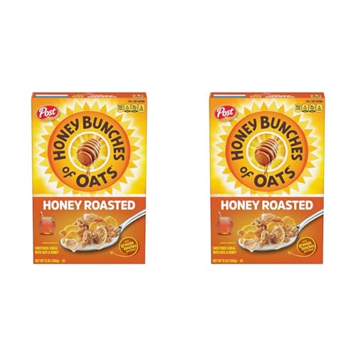 Honey Bunches of Oats with Strawberries Breakfast Cereal, Strawberry Cereal with Oats and Granola Clusters, 11 OZ Box