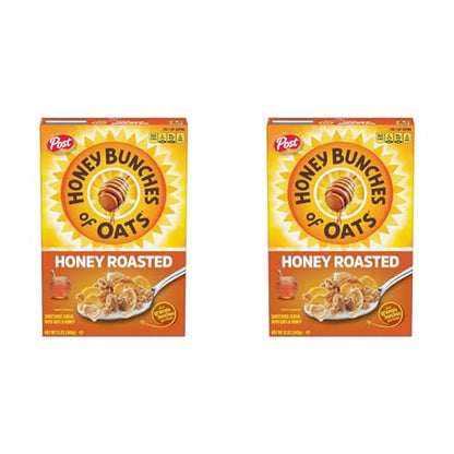 Honey Bunches of Oats with Strawberries Breakfast Cereal, Strawberry Cereal with Oats and Granola Clusters, 11 OZ Box