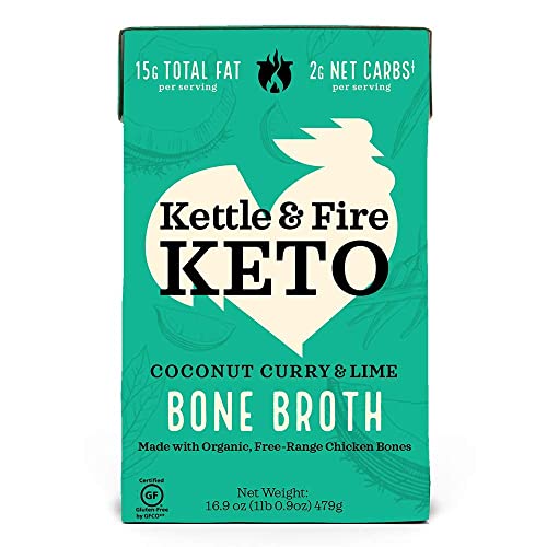 Kettle and Fire Classic Beef Bone Broth, Keto, Paleo, and Whole 30 Approved, Gluten Free, High in Protein and Collagen (6 Pack)