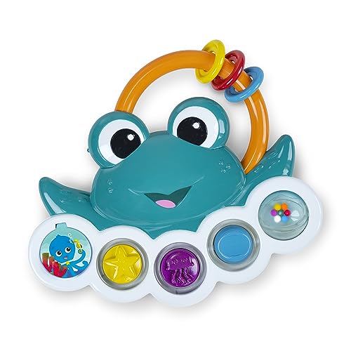 Baby Einstein Outstanding Opus The Octopus Sensory Rattle & Teether Multi-Use Toy, BPA Free & Chillable, 3 Months & up, Multicolored