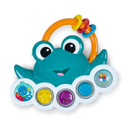 Baby Einstein Outstanding Opus The Octopus Sensory Rattle & Teether Multi-Use Toy, BPA Free & Chillable, 3 Months & up, Multicolored