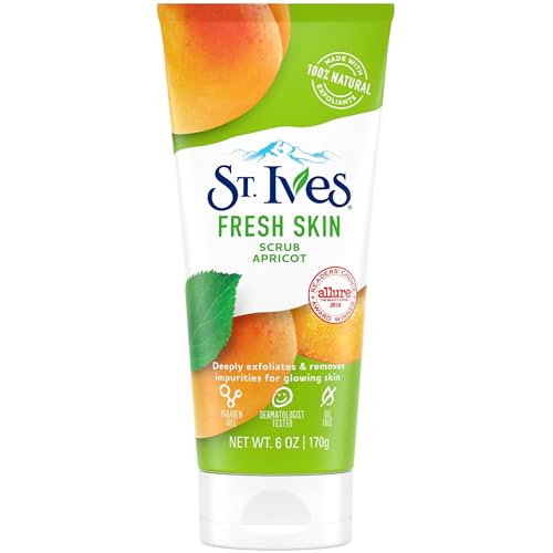 St. Ives Fresh Skin Apricot Face Scrub, Deep Exfoliator Skin Care for Clean, Glowing Skin, Oil-free Facial Scrub Made with 100% Natural Exfoliants, 6 oz