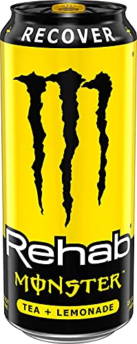 Monster Energy Rehab Tea + Lemonade + Energy, Energy Iced Tea, Energy Drink 15.5 Ounce (Pack of 15)