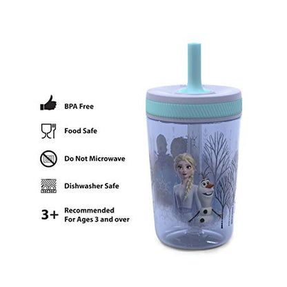 Zak Designs 15oz Bluey Kelso Tumbler Set, BPA-Free Leak-Proof Screw-On Lid with Straw Made of Durable Plastic and Silicone, Perfect Bundle for Kids, 2 Count (Pack of 1)