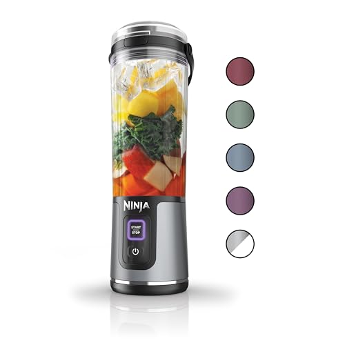 Ninja BC151EM Blast Portable Blender, Cordless, 18oz. Vessel, Personal Blender-for Shakes & Smoothies, BPA Free, Leakproof-Lid & Sip Spout, USB-C Rechargeable, Dishwasher Safe Parts