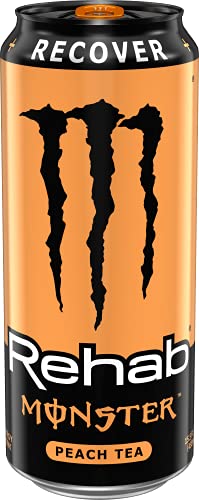 Monster Energy Rehab Tea + Lemonade + Energy, Energy Iced Tea, Energy Drink 15.5 Ounce (Pack of 15)