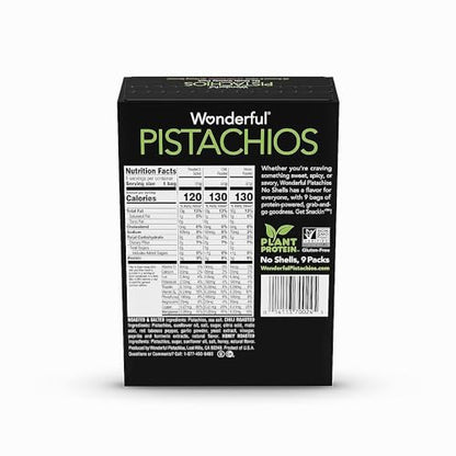 Wonderful Pistachios No Shells, Smokey Barbeque Nuts, 2.25 Ounce Bag (Pack Of 8), Protein Snack, Gluten Free, On-the-Go Snack