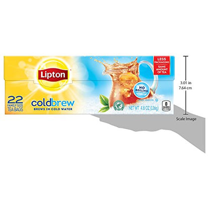 Lipton Unsweetened Iced Tea Bags, Family Size Tea Bags, 144 Total Tea Bags (24ct - Pack of 6)