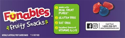 Funables Fruity Snacks, Mixed Berry, Flavored Snacks, Back to School Snack for Lunch, 32 oz 40 ct