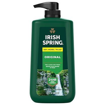 Irish Spring 5 in 1 Body Wash for Men, Men's Body Wash, Smell Fresh and Clean for 24 Hours, Conditions and Cleans Body, Face, and Hair, Made with Biodegradable Ingredients, 30 Oz Pump