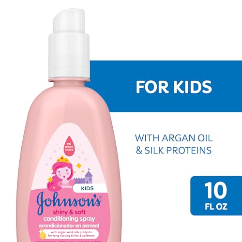 Johnson's Baby Shiny Soft TearFree Kids' Shampoo with Argan Oil Silk Proteins Paraben Sulfate DyeFree Formula Hypoallergenic Gentle for Toddler's Hair, 13.6 Fl Oz